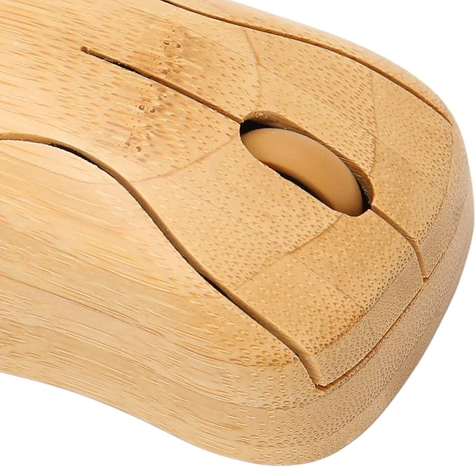 FOSA Bamboo Wood Computer Control Devices Plug and Play Computer Devices for PC Laptop USB Receiver (Mouse)