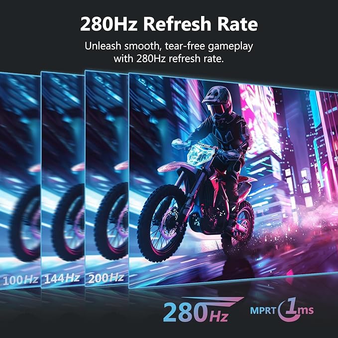 Z-Edge 27 inch Curved Gaming Monitor FHD 1080P 240Hz 280Hz Curved 1500R Computer Monitor Fast MPRT 1ms FreeSync Low Blue Light 350nits 16.7M Colors 4000:1 Contrast UG27P 2X DP and 2X HDMI