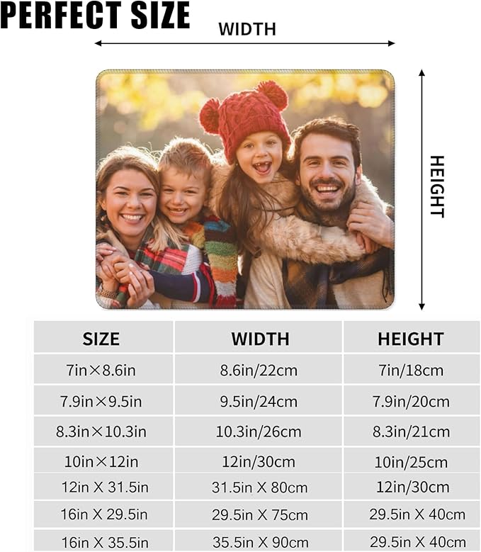 Custom Mouse Pad Personalized Mouse Pad with Your Photo Text Logo Customized Non-Slip Mousepad for Home Office and Computer Gaming Desk
