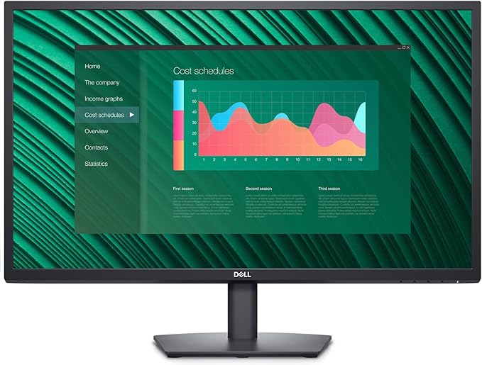 Dell E2723H VESA Mount (100x100mm) Monitor 27 FHD VA (1920x1080) 60Hz Display DisplayPort VGA Anti-Glare Display LED Backlight Ideal for Home &amp Business Black (2025 Latest Model)