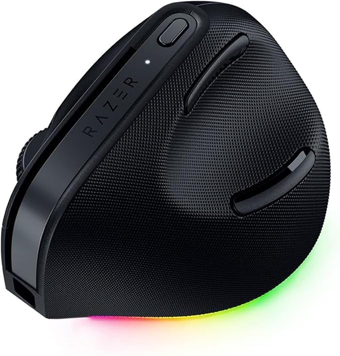 Razer Pro Click V2 Vertical Wireless Mouse: 6 Button Ergonomic Design - One Click AI Prompt - Supports Windows &amp Mac - Multi Device Connectivity via 2.4GHz Bluetooth or USB C Wired Mode - Chroma
