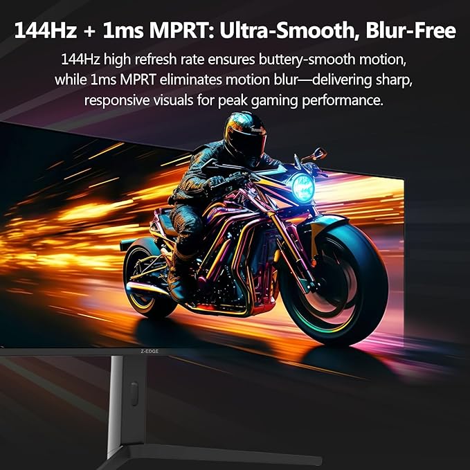 5K Monitor Z-Edge 49 inch IPS Curved Gaming Monitor DQHD 5120x1440 Computer Monitor144Hz 32:9 Ultrawide 1ms MPRT 400 cd/m² 10bit UG49W HDMI*2 DP*1 USB-C PIP/PBP Adjustable Stand