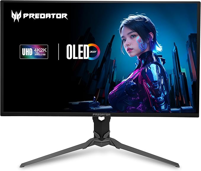 acer Predator Gaming Monitor | 31.5 UHD 3840 x 2160 OLED | AMD FreeSync Premium Pro | 165Hz | 0.03ms | VESA DisplayHDR True Black 400 | DCI-P3 99% | Display Port 1.4 &amp 2 x HDMI 2.1 | X32 V2bmiiph