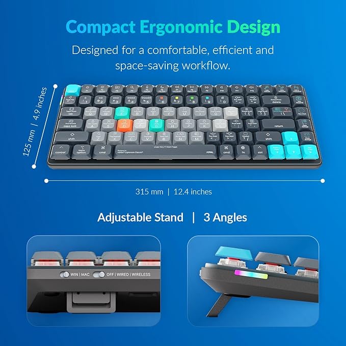 JCPAL Adobe Lightroom Keyboard • Dash Wireless Shortcut Keyboard for Mac and PC • Shortcut Hotkeys Color-Coded Key Guide Fully Customizable Compact Low-Profile Design
