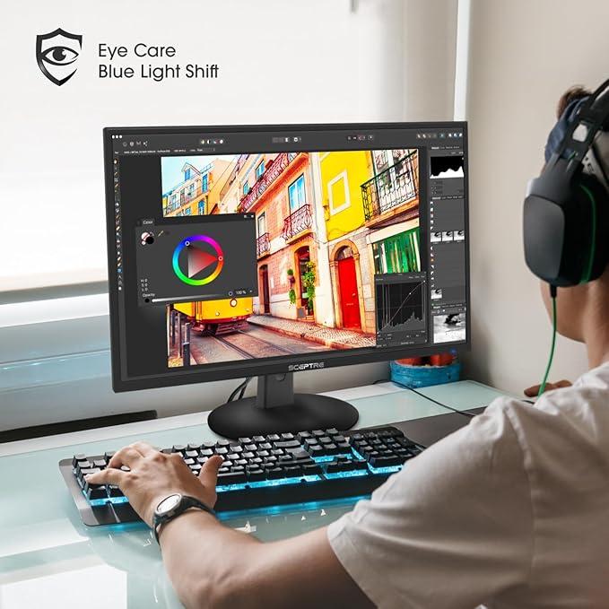 Sceptre 27-Inch Gaming Monitor FHD 1080p 100Hz 1ms DisplayPort HDMI x2 100% sRGB AMD FreeSync Built-in Speakers Eye Care Frameless Machine Black (E275W-FW100T Series 2026)