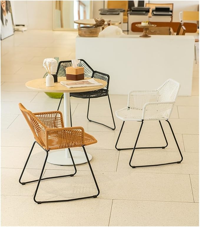 Adjustable Office Computer Chair with Armrest Outdoor Lounge Chair Coffee Chairs Dining Chairs Balcony Chair(Ore Yellow)