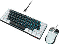 RedThunder 60% Gaming Keyboard and Mouse Combo Ultra-Compact 61-Key RGB Backlit Mini Keyboard Lightweight 7200 DPI Honeycomb Optical Mouse RGB Wired Gaming Set for PC PS5 Xbox Gamer(Black-White)