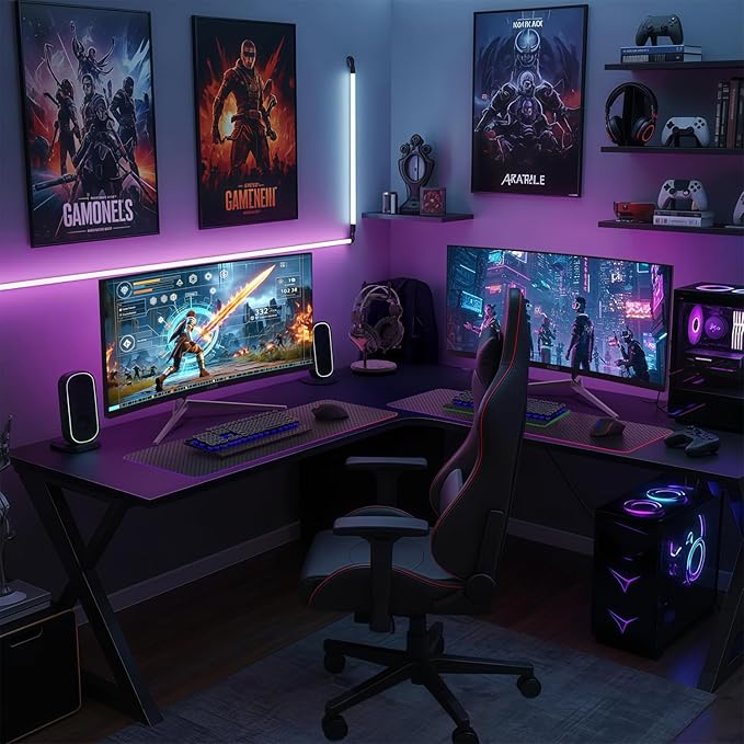 Kado Dual Gaming Monitor Setup - 2-Pack 30 Curved 1800R 200Hz 1ms Ultrawide 21:9 2560x1080 Computer Monitor Stacked Gaming AMD FreeSync Premium VESA Mount HDMI DisplayPort Built-in Speakers