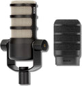 RODE PodMic + WS14 Pop‑Filter Bundle – Professional Podcasting Streaming &amp Voice-Over Dynamic Microphone (Black)
