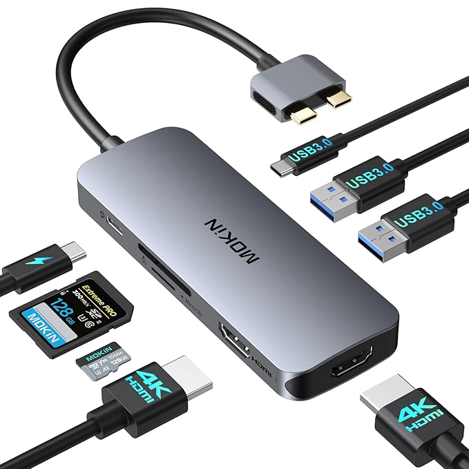 Docking Station for MacBook Pro AirUSB C Docking Station Dual MonitorDual HDMI Adapter Hub for Mac MacBook Pro with 2 HDMI(4K @60Hz) 3 USB3.0SD TF Card Reader and 100W PD USB C Port