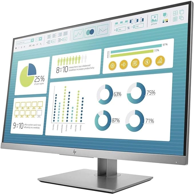 HP EliteDisplay 27-Inch Screen LED-Lit Monitor Black/Silver (1FH50AA#ABA)