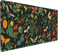 Butterfly Floral Mouse PadDesk MatLarge Waterproof Non-Slip Rubber Mousepad with Stitched Edges Office Home Computer Desk Accessories35.4X15.7