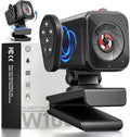 Webcam for PC/Laptop/Mac with Remote Control 2K Computer Camera Low-Light Correction AI-Noise Canceling Mics Adjustable Field of View Built-in Privacy Cover Stereo Mics