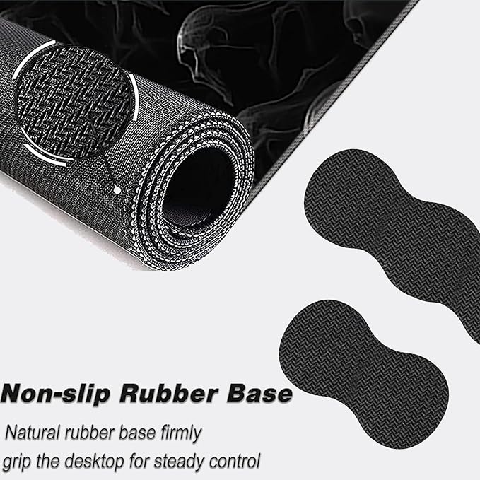 Keyboard Mouse Pad SetLarge Mouse Pad+Keyboard Wrist Rest+Wrist Support+Coaster31.5x11.8in Extended Desk Mat for Computer Laptop Office Home-Spectre