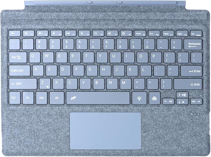 mobee Type Cover for Microsoft Surface Pro 7+ / Pro 7/6 / 5/4 / 3 12.3 inch Ultra-Slim Bluetooth Keyboard with Multi-Touchpad 7-Color Backlight (Ice Blue)