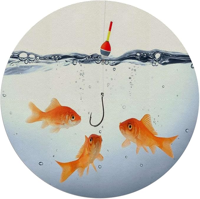 Orange Blue PU Leather Office Chair Mat for Hardwood Floors Fish Goldfish Swimming Under Animal Desk Chair Mat Large Anti-Slip Floor Protector for Home Office Aquarium Diameter 55 in