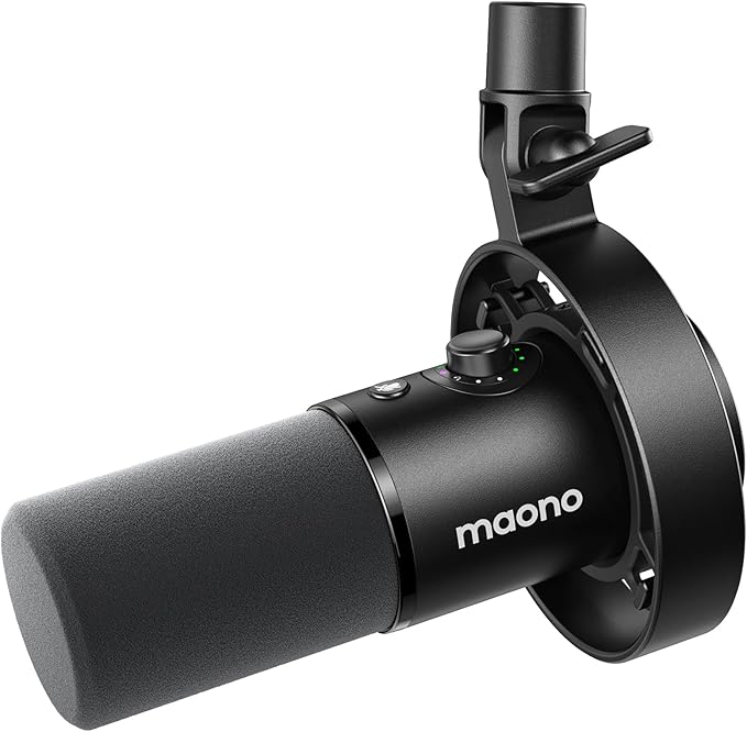 MAONO Dynamic Microphone-XLR USB Podcast Recording Mic: for Vocal Recording Content Creation Home Studio Voiceover with 192kHz/24bit Noise Reduction Mic Gain Monitoring Mute (PD300X)