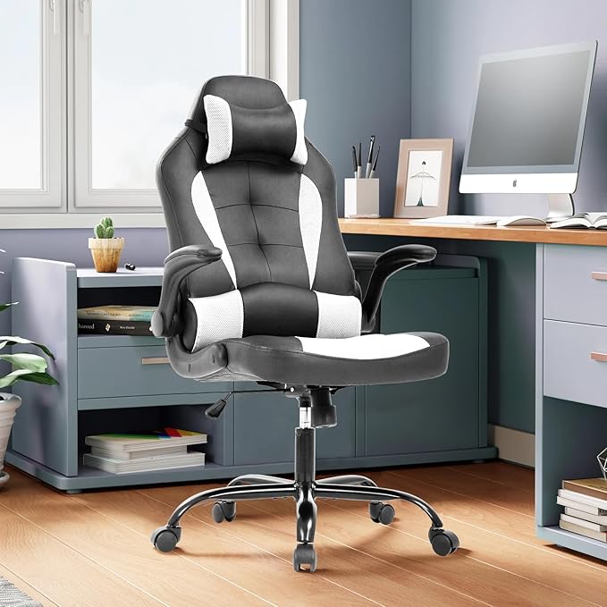 Kids Gaming Chair Computer Chair Comfy Desk Chair Game Chair for Adults Desk Chairs with Wheels Gamer Chair with Lumbar Support and Headrest High Back Computer Chair for Adults Women Men