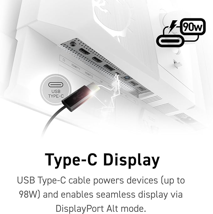 msi MPG 321URXW QD-OLED 32-inch 3840 x 2160 (UHD) Computer Monitor 240Hz Adaptive-Sync HDMI DP Port VESA Mountable Tilt Speaker 0.03ms White