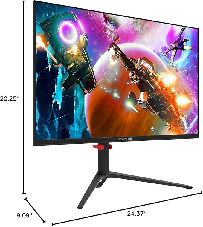 Sceptre 27-inch IPS 2K Gaming Monitor QHD 2560 x 1440p HDR400 up to 165Hz 1ms AMD FreeSync Premium DisplayPort HDMI 100% sRGB Build-in Speakers Machine Black 2025 (E275B-QPD168)