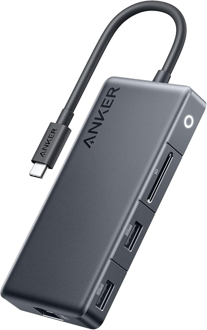 Anker USB-C Hub (7-in-1 4K HDMI) with 3 5Gbps USB-C and USB-A Data Ports Max 100W Power Delivery 4K HDMI Display Ethernet for Lenovo Dell XPS HP Laptops MacBook Ipad and More