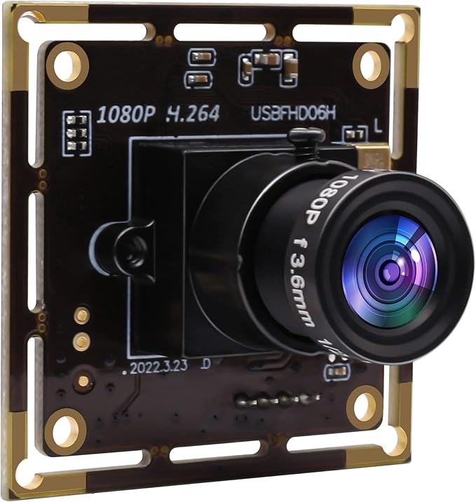 Sony IMX323 Mini USB Camera Module HD 1080P Low Light Webcam with Microphone 3.6mm Lens H.264 UVC USB2.0 for Laptop 3.3ft/1M Cable