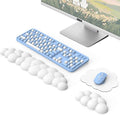 MoKo Cloud Wrist Rest Ergonomic Cloud Keyboard Wrist Rest with Mouse Rest Wrist Pad Upgraded PU Leather Cloud Arm Rest Wrist Pad for Keyboard and Mouse for Office Gaming Computer Laptop White