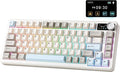 YUNZII B75 PRO MAX QMK/VIA Wireless Mechanical Keyboard75% Layout with Screen and KnobCustom Hot Swap GasketCreamy Pre-lubed SwitchesBluetooth/Type-C/2.4G for Win/Mac (BeigeCocoa Cream V2 Switch)