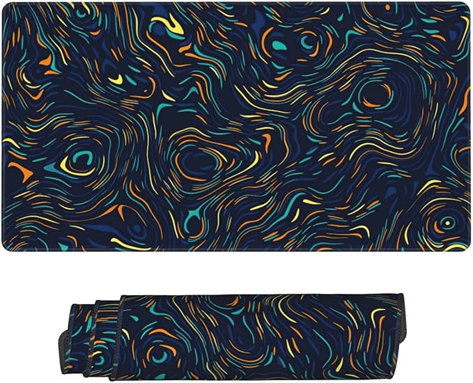 Abstract Starry Sky Swirl Desk Cover MatExtended Large Mouse PadComputer Laptop Mat Desk Decor for Office Game Home 30x16 Inch