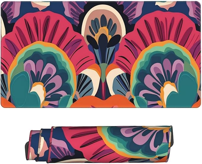 Retro Bohemian Desk Cover MatExtended Large Mouse PadComputer Laptop Mat Desk Decor for Office Game Home 30x16 Inch