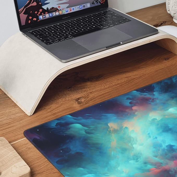 AQQA 3XL Huge Mouse Pads Oversized (48x24) - Extra Large Gaming XXXXL Mouse Pad for Full Desk - Mousepad with Stitched Edges Non-Slip Rubber BaseDesk Mat for LaptopComputer &amp PCStarry Space