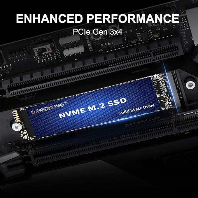 GAMERKING 2TB M.2 NVME SSD 2280 PCIe 3.0 Gen3x4 Internal Solid State Drive up to 3000MB/s 3D NAND Flash M Key Low Power Consumption Disk Upgrade Storage for Desktop Laptop