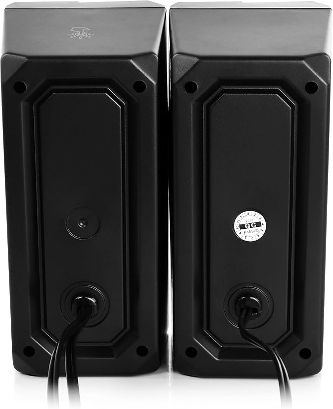 beFree Sound 2.0 Computer Gaming Speakers with LED RGB Lights Black