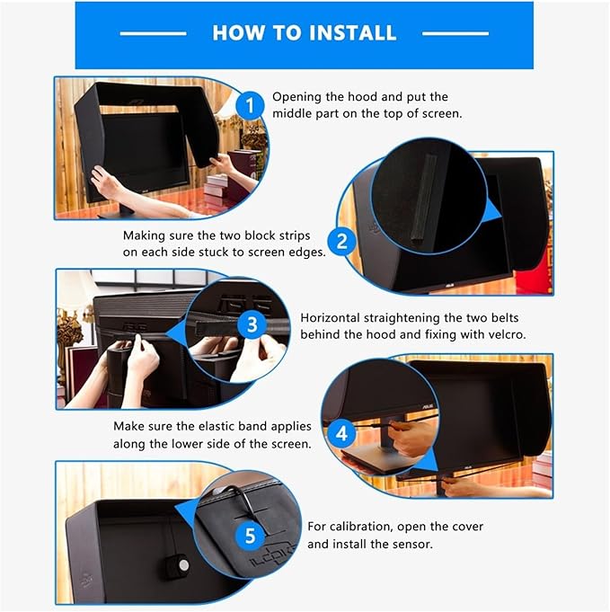 Thick Frame LCD LED Video Monitor Hood Sunshade Sunhood for Dell HP Viewsonic Philips Samsung LG EIZO NEC ASUS ACER BENQ AOC Lenovo iMac Fits Monitor Frame
