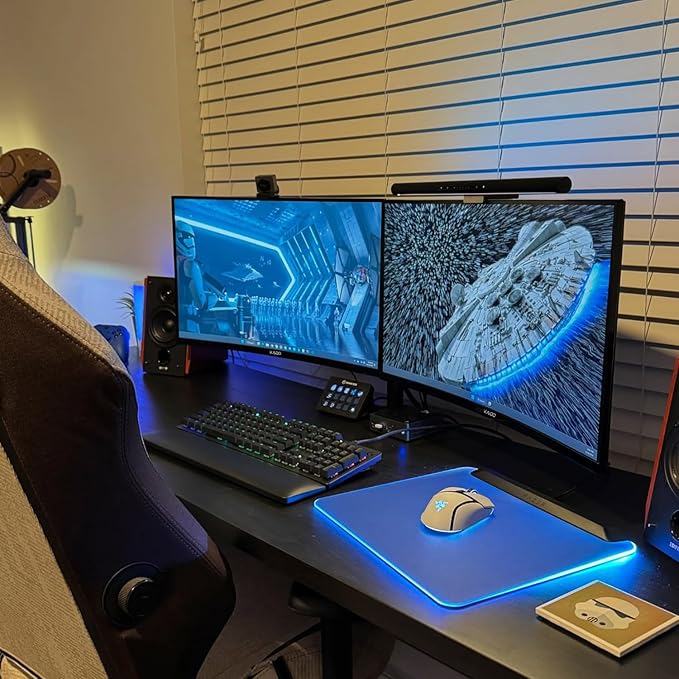 Kado 32 Class Dual Gaming Monitor Setup - 2-Pack 32 Curved 1800R 240Hz 1ms 1920x1080 Computer Monitor Parallel Gaming AMD FreeSync Premium Panoramic VESA Mount HDMI DisplayPort Built-in Speakers