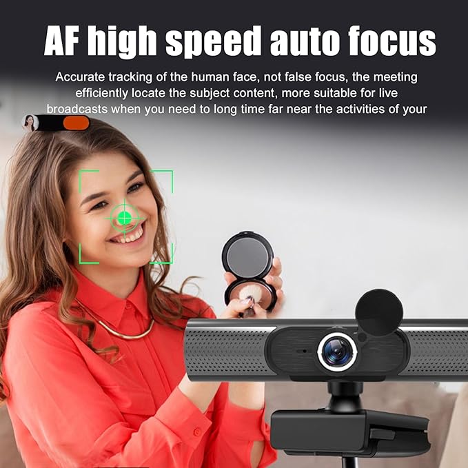 2K 30fps Webcam with Dual Noise Reduction Microphones Light Color Calibration Wide Angle View Plug and Play - Clear Imaging for Video Conference