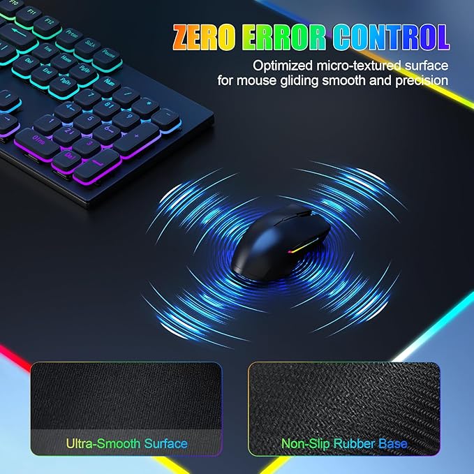 Mouse Pad with Foldable Phone Holder Wireless Charging Desk Mat RGB Gaming Mousepad Large Desk Pad with Non-Slip Base Waterproof Keyboard Pad Classic Black (XXL Stand Black PD Adapter)
