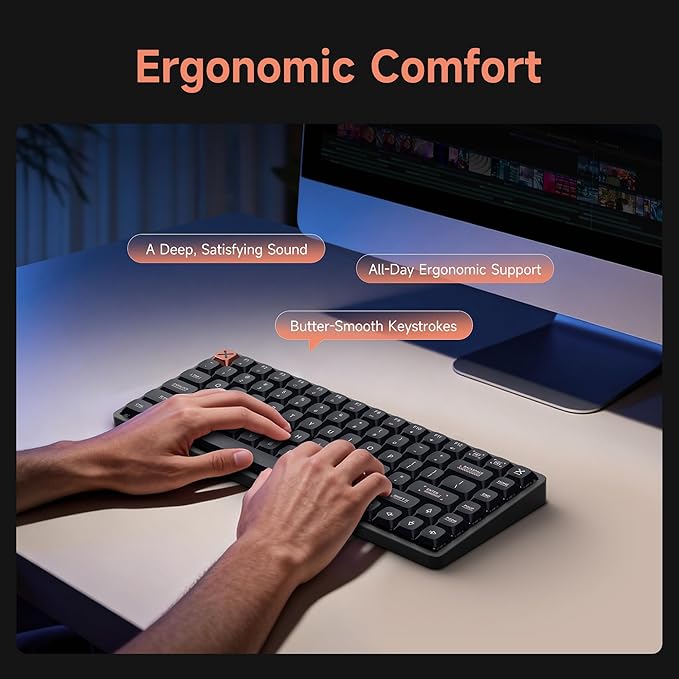 IQUNIX Magi75 Low Profile Wireless Mechanical Keyboard 75% Layout Hot-Swappable RGB Backlit Full Aluminum VIA Customizable Mac/Windows/Linux Tri-Mode