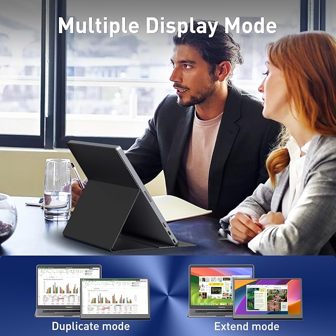 cocopar Portable Monitor 15.6 Inch 1080P FHD 60Hz 60% sRGB Travel Monitor with Speaker HDMI USB-C Second Screen for Laptop MacBook Surface PC Xbox PS4/5 VESA Mountable with Full Cover Stand