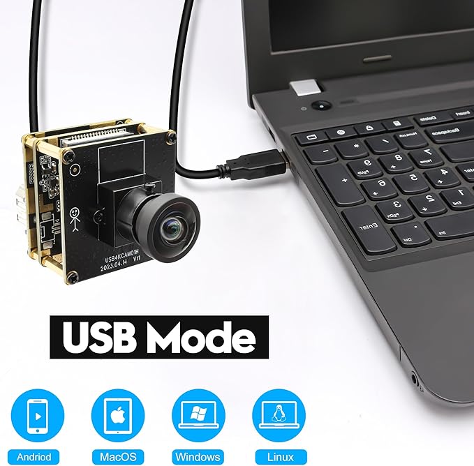 SVPRO HDMI USB Camera 4K Wide Angle Camera Module for Computer Monitor Projector Dual Output Lightburn Camera 2X Digital Zoom Webcam Board H.264 8MP USB2.0 Laser Engraver Camera120° Distortion-Free