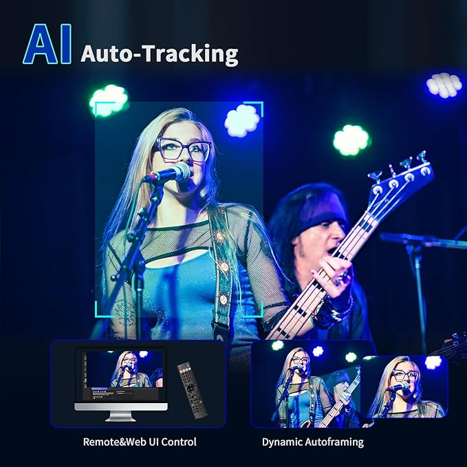 4K NDI PTZ Camera 20X HDMI USB LAN Outputs Video Conference Camera Webcam for Church Worship/Events Services/EducationWorks with ZoomSkypeOBS