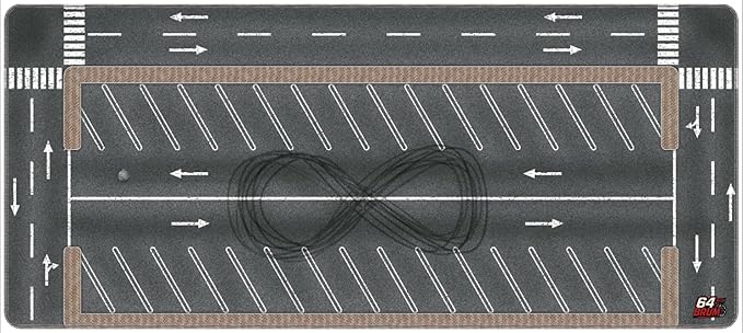 XXL 1/64 Scale Parking Lot Mouse Pad 90x40cm Non-Slip Rollable Desk Mat | Large Diorama Playmat for Hot Wheels Matchbox Mini GT Tarmac Inno64 and Diecast Car Collectors Kids and Gamers