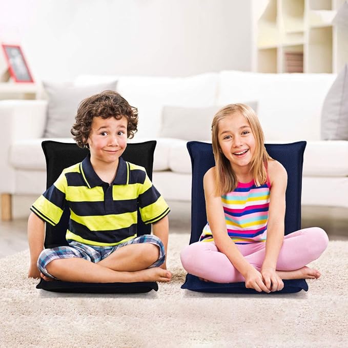 Giantex Adjustable Mesh Floor Sofa Chair 6-Position Multi-Angle Padded Floor Chair Cushioned Back Support Versatile Video Game Chairs for Meditation Seminars Reading TV Watching or Gaming
