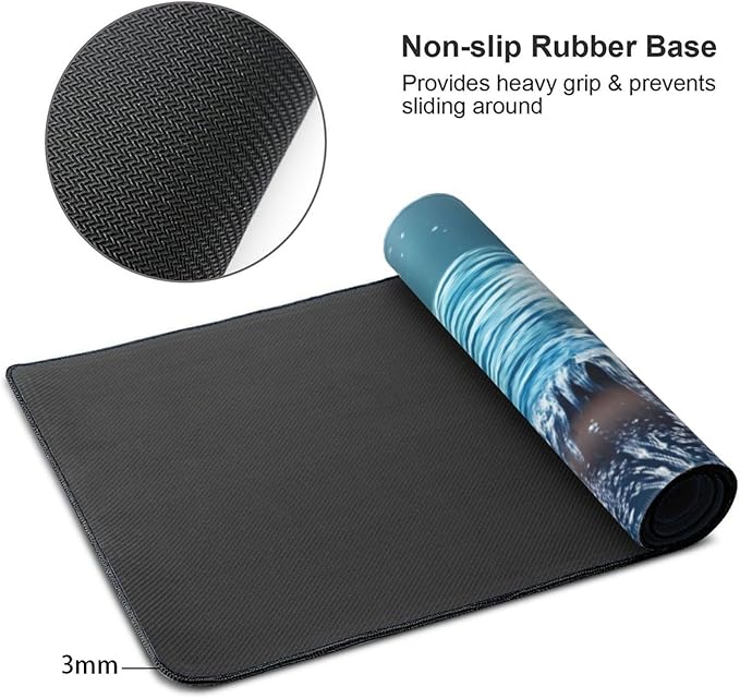 XXL Gaming Mouse Pad Extended (35.5X16) Open Bible with Water Flow Large Non-Slip Desk Mat Water-Resistant Keyboard Mousepad for Office &amp Home