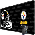 Large Gaming Mouse Pad with Non-Slip Rubber Base for Laptop Computer Desktop KeyboardBlack Design Stitched Edges Mouse Desk Mat for Football Sport Fans