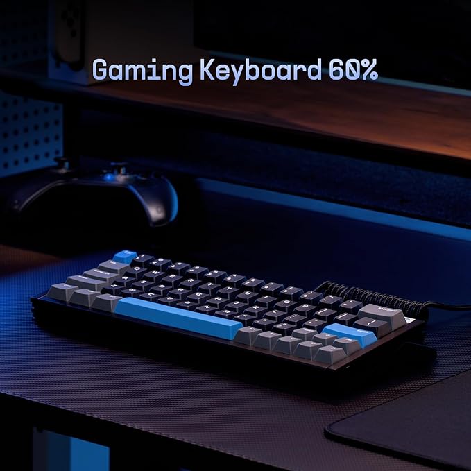 IQUNIX EZ63 Gaming Keyboard 60% RGB Mechanical Keyboard 64 Keys with Star Trail Magnetic Switches Rapid Trigger Adjustable Actuation Double Shot PBT Keycaps for Win/Mac Laptop PC