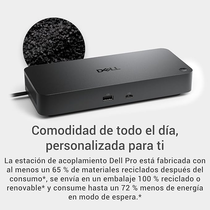 Dell Pro Dock WD25 Docking Station - USB-C with 100W Charging Supports 4 Displays 2X DP 1.4 HDMI 2.1 6 USB Ports 2.5GbE Ethernet Durable Compact Design