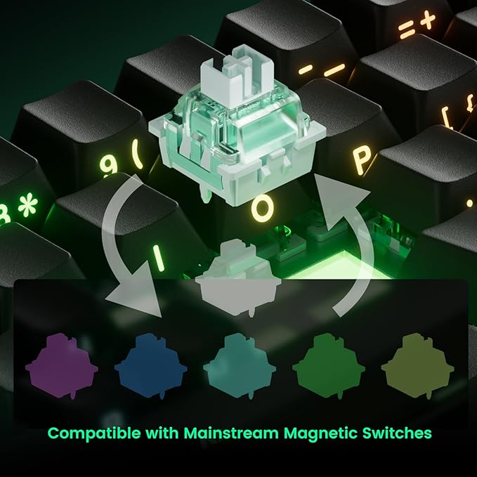 MONSGEEK FUN68 Rapid Trigger Gaming Keyboard 8k SP HE Tri-Mode 65% White Keyboard Glare Magnetic Switch