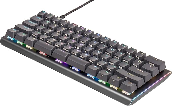 KINESIS Gaming TKO Mechanical Keyboard | Clicky White Switches | 60% Layout | Split Spacebar | Hotswap | PBT Keycaps | Aluminum Body | SF Shock Limited Edition Travel Case