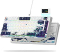 Womier SK80 75% Keyboard with Color Multimedia Display Mechanical Gaming Keyboard Wired Hot Swappable Gasket Mount RGB Custom Key Board Pre-lubed Stabilizer for Mac/Win White Kanagawa